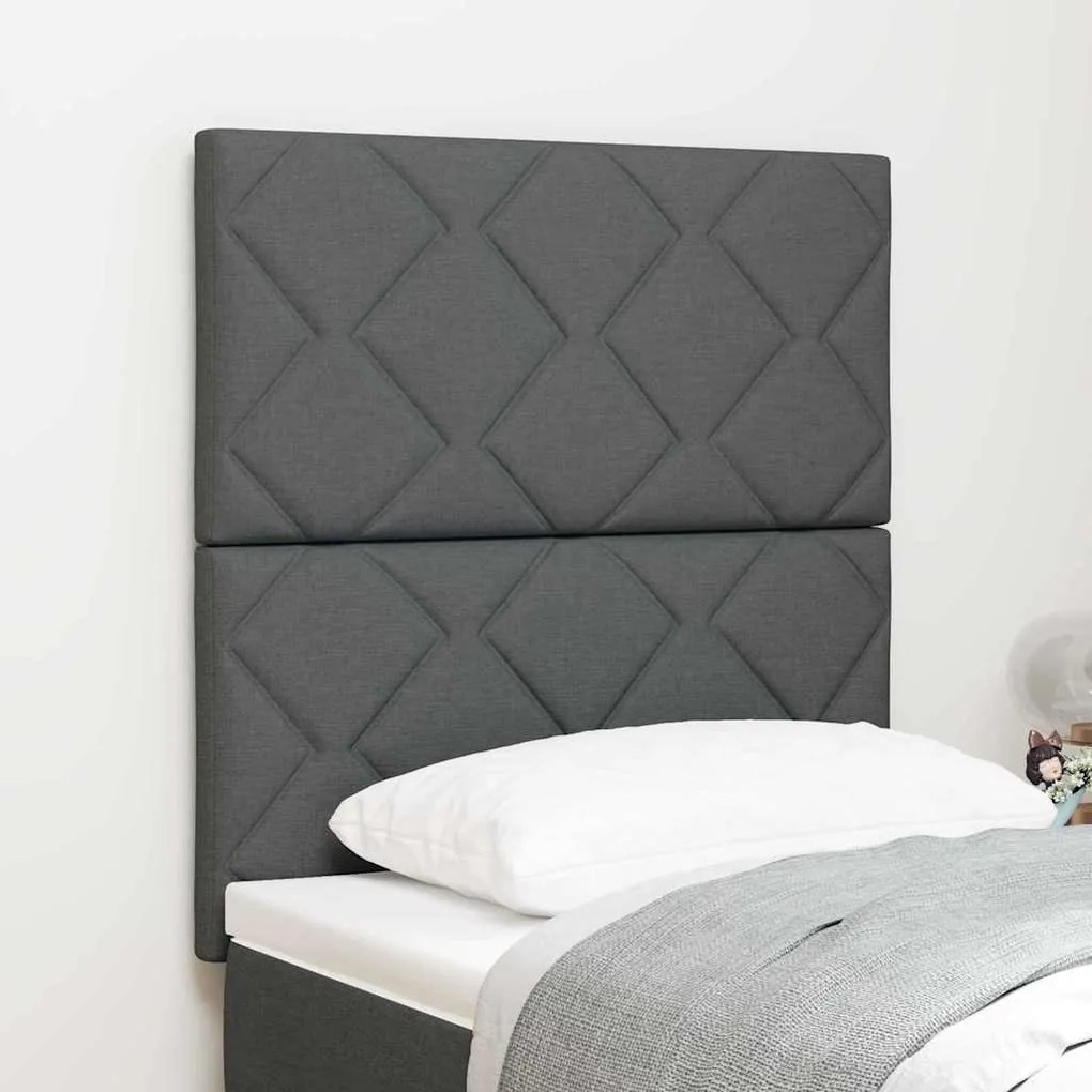 vidaXL Υφασμάτινο Κεφαλάρι Geometric Σκούρο γκρι 80 cm ύφασμα