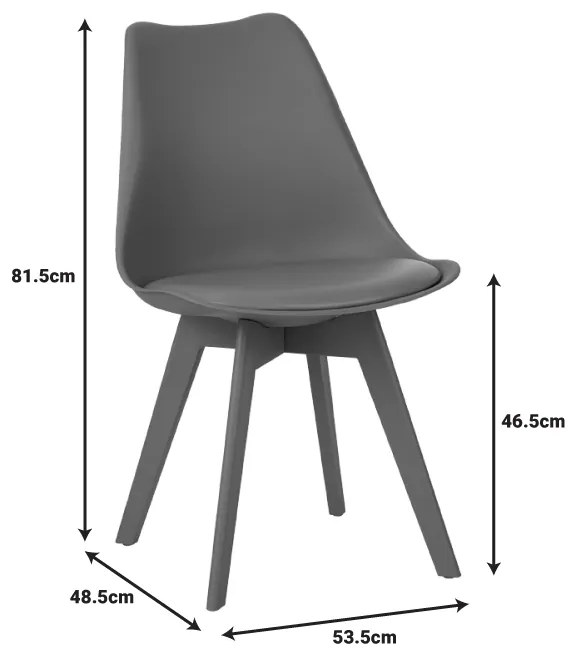 Καρέκλα Gaston I pakoworld PP-PU σε λευκή απόχρωση 53.5x48.5x81,5εκ