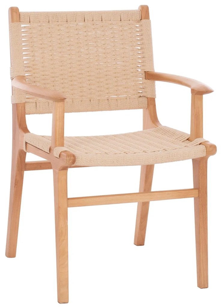 Καρέκλα-Πολυθρόνα IGNACIO Rubberwood και Σχοινί 61x56x83Υεκ. 61x56x83 εκ.