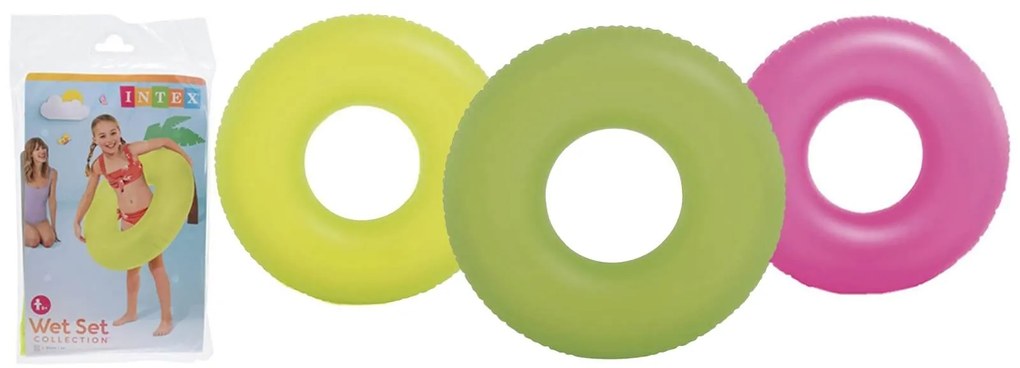 Φουσκωτό σωσίβιο κουλούρα Intex , 91x91cm, σε 3 επιλογές χρωμάτων