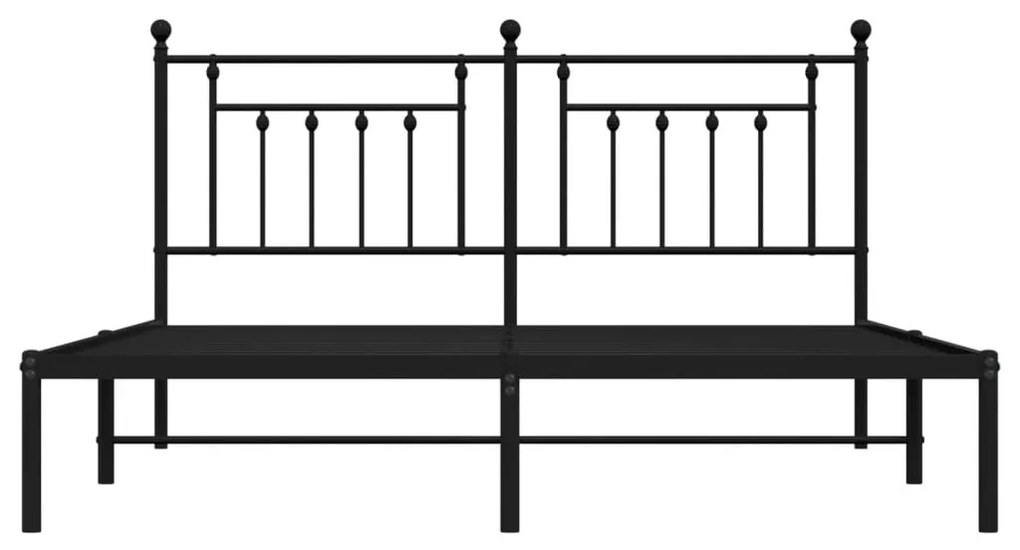 vidaXL Πλαίσιο Κρεβατιού με Κεφαλάρι Μαύρο 180 x 200 εκ. Μεταλλικό