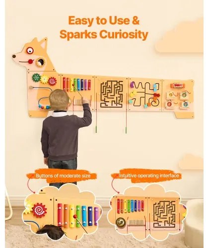 VEVOR Puppy Activity Wall Busy Board Panels 12 Activities Sensory Wall Panel