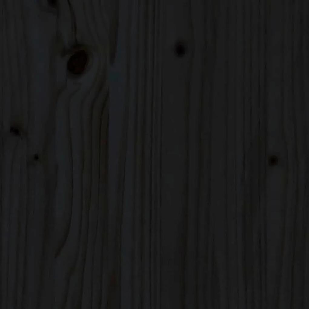 Πλαίσιο Κρεβατιού με Κεφαλάρι Μαύρο 100x200εκ Μασίφ Ξύλο Πεύκου - Μαύρο
