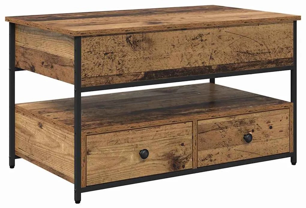 vidaXL Τραπεζάκι σαλονιού με συρτάρι Παλιό Ξύλο 85 x 50 x 50 εκ.