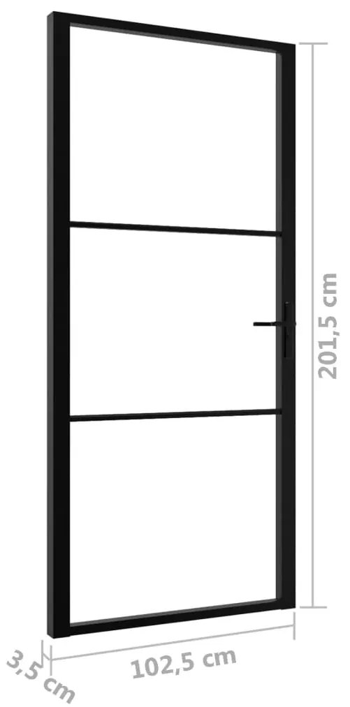 vidaXL Πόρτα Εσωτερική Μαύρη 102,5x201,5 εκ. από Γυαλί ESG / Αλουμίνιο