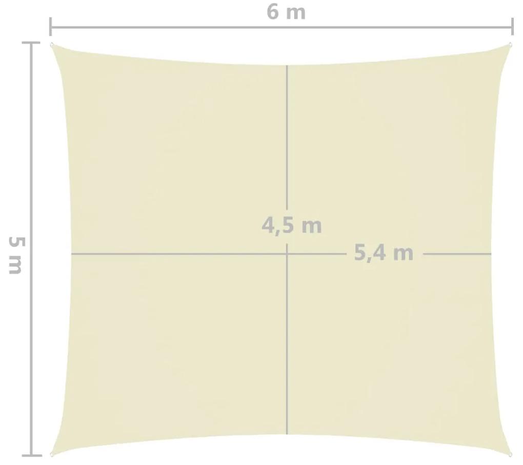 vidaXL Πανί Σκίασης Ορθογώνιο Κρεμ 5 x 6 μ. από Ύφασμα Oxford