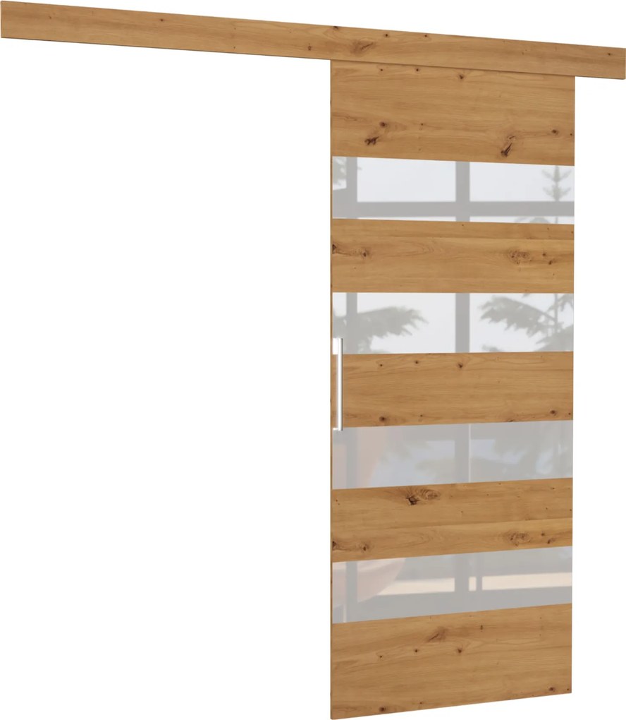 Συρόμενη πόρτα Zebra-Leuko-Leuko gualistero-86 x 205 εκ.