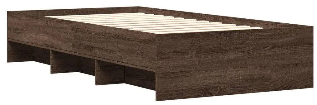 vidaXL Πλαίσιο Κρεβ. Χωρ. Στρώμα Καφέ Δρυς 90 x 190 εκ. Επεξ. Ξύλο