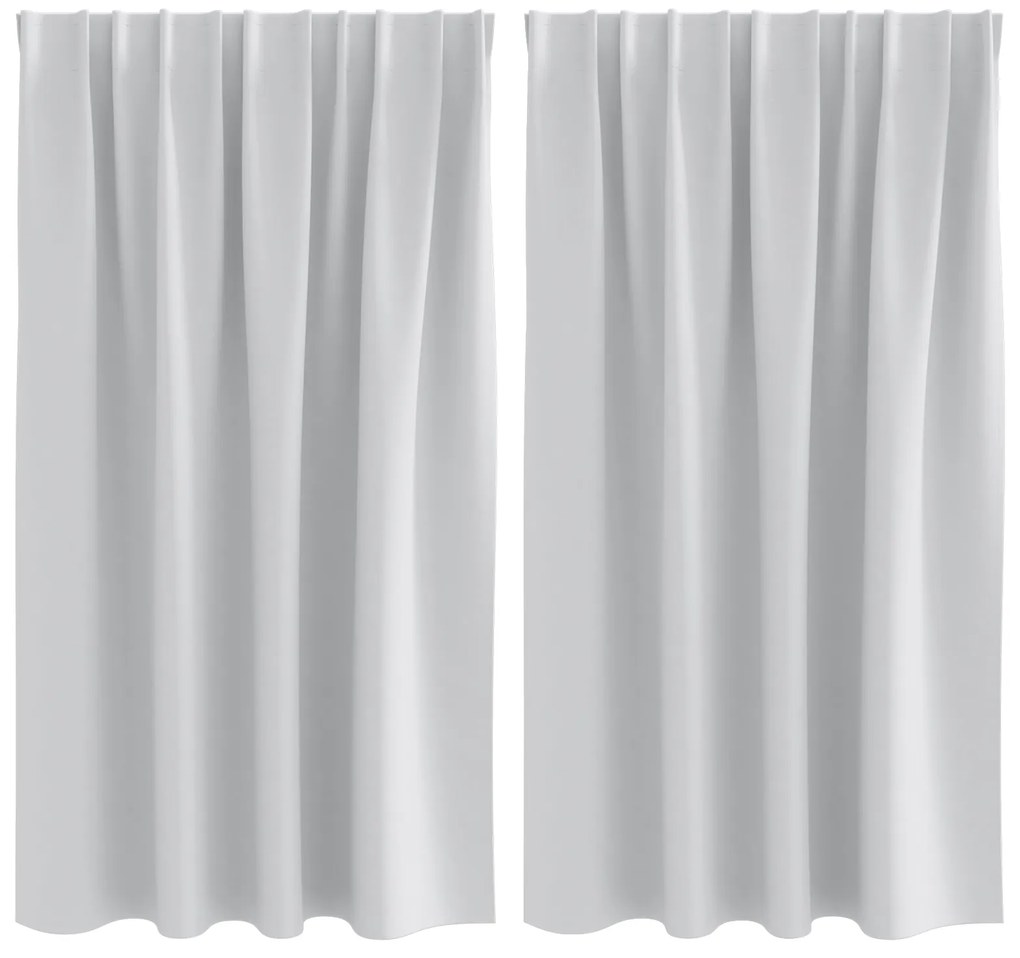 vidaXL Κουρτίνες 2 pcs Ανοιχτό Γκρι 140 x 140 cm Πολυεστέρας