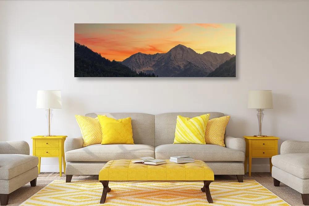 Εικόνα ηλιοβασίλεμα στα βουνά - 150x50