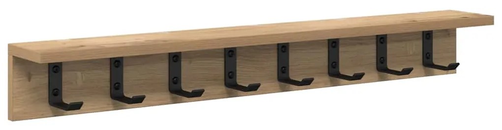 vidaXL Τοίχου Κρεμάστρα με ράφι artisan δρυς 80 x 10.5 x 10.5 εκ