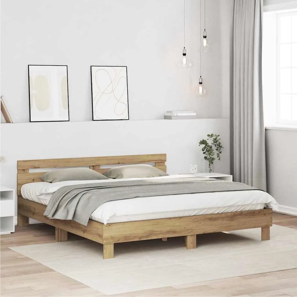 vidaXL Πλαίσιο Κρεβατιού Artisan Oak 180 x 200 cm Επεξεργασμένο ξύλο