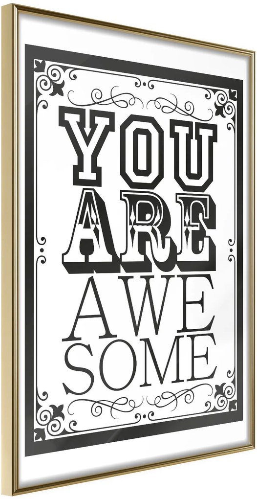 Αφίσα - You Are Awesome - 20x30 - Χρυσό - Χωρίς πασπαρτού