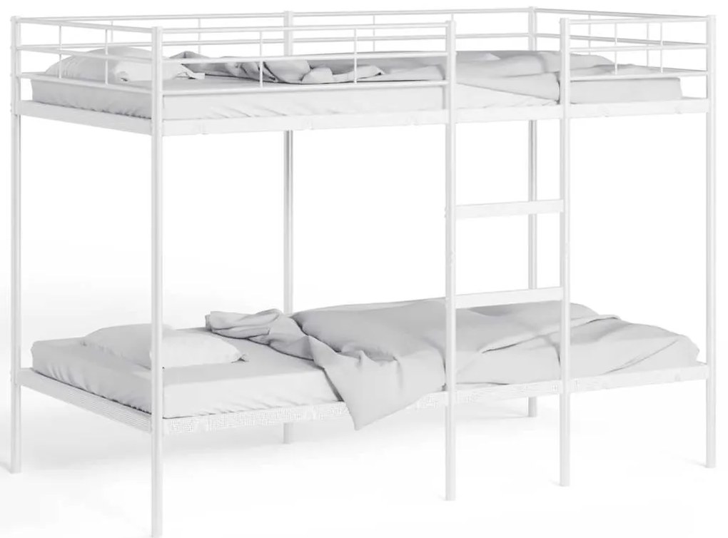 vidaXL Κουκέτα χωρίς στρώμα Λευκό 107x203 cm Ατσάλι
