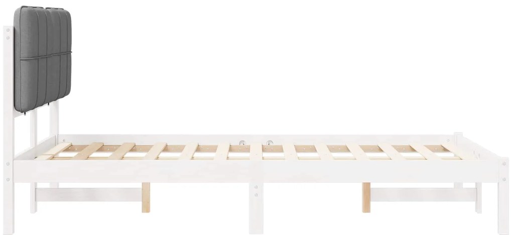 vidaXL Σκελετός Κρεβατιού με Επενδεδυμένο Κεφαλάρι Ανοιχτό γκρι