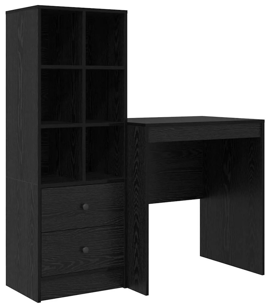 vidaXL Γραφείο με αποθηκευτικό χώρο 2 pcs Μαύρη δρυς 70 x 50 x 76 εκ.
