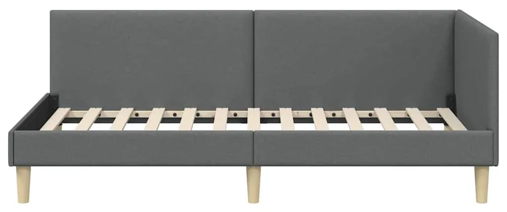 vidaXL Κρεβάτι Γωνίας με κεφαλάρι Σκούρο Γκρι 100 εκ x 200 εκ