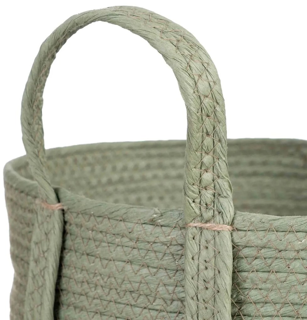 Σετ καλαθιών 42 x 42 x 48 cm Μέντα Φυσική ίνα (3 Τεμάχια)