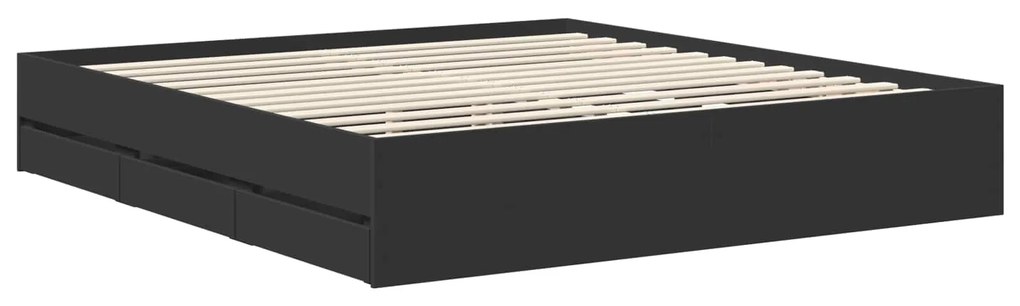 vidaXL Σκελετός Κρεβατιού Μαύρο 180 x 200 cm Μηχανήματος Ξύλο