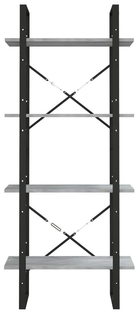 Βιβλιοθήκη με 4 Ράφια Γκρι Sonoma 60x30x140 εκ. Επεξεργ. Ξύλο - Γκρι