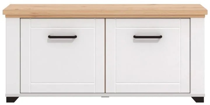 Έπιπλο Εισόδου Valencia KOM Λευκό - Artisan Oak - Λευκό Μάτ 103,5x41x47,5 εκ.