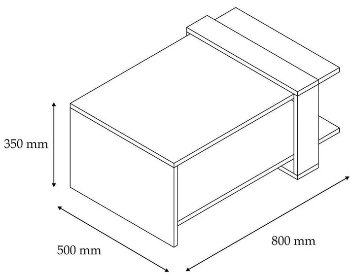 ΤΡΑΠΕΖΙ ΣΑΛΟΝΙΟΥ CAVE PAKOWORLD ΧΡΩΜΑ ΚΑΡΥΔΙ-ΛΕΥΚΟ 80X50X35ΕΚ