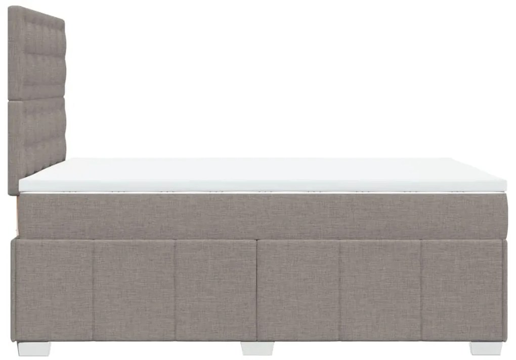 vidaXL Κρεβάτι Boxspring με Στρώμα Taupe 120x190 εκ. Υφασμάτινο