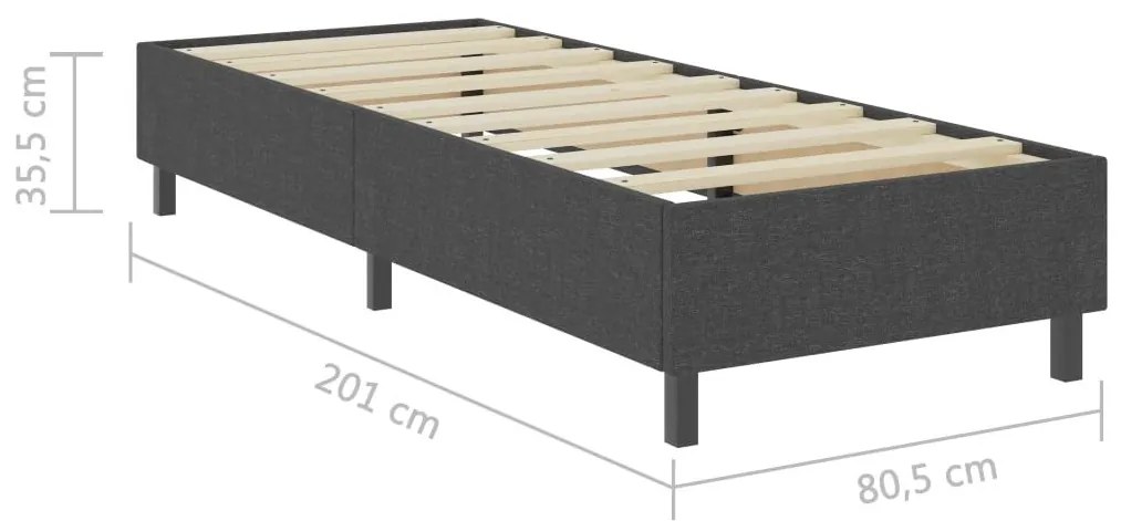 Πλαίσιο Κρεβατιού Boxspring Γκρι 80 x 200 εκ. Υφασμάτινο - Γκρι