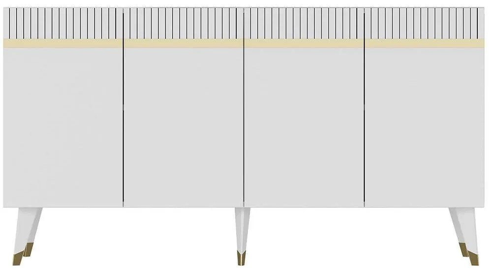Μπουφές Defne 475OLV1741 150x40x80cm White-Gold Particle Board, Melamine