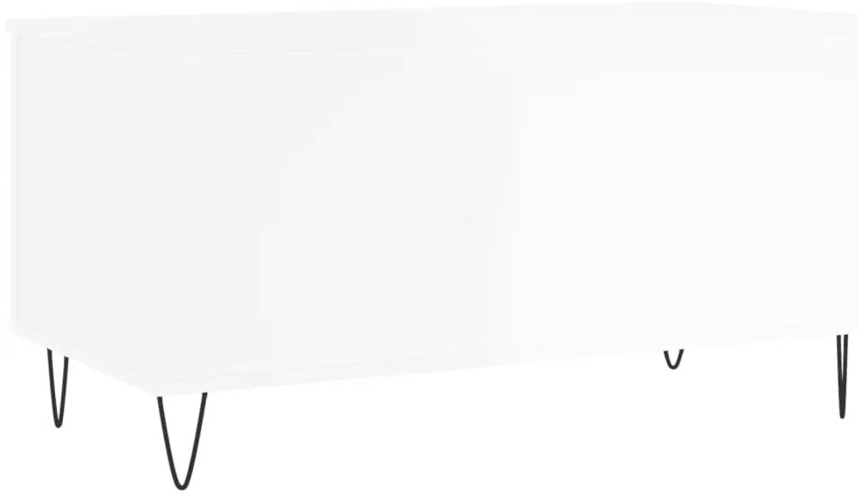 vidaXL Τραπεζάκι Σαλονιού Γυαλ. Λευκό 90x44,5x45 εκ. Επεξεργ. Ξύλο