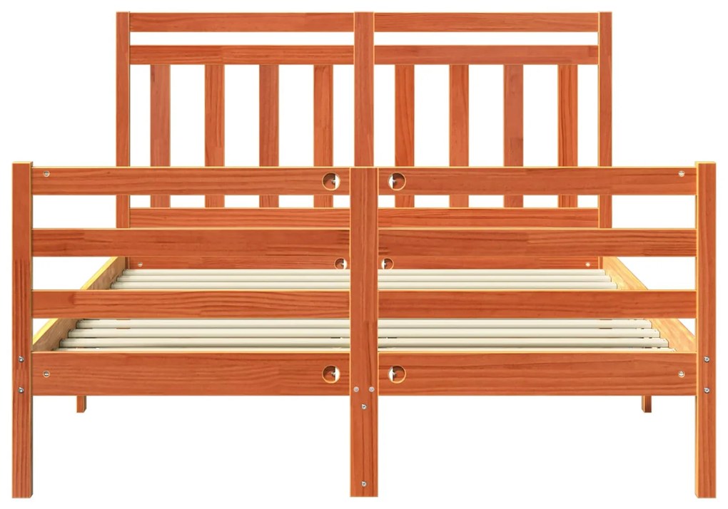 vidaXL Σκελετός Κρεβατιού με κεφαλάρι Κερωτό καφέ 160 x 200 cm