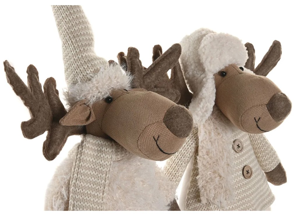 Χριστουγεννιάτικο Στολίδι Home ESPRIT Λευκό Μπεζ 25 x 18 x 44 cm (x2)