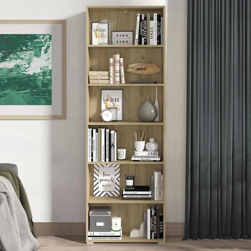 Βιβλιοθήκη Tomar 6 Γκρί Δρύς 70x24,5x211,5 εκ. 70x24.5x211.5 εκ.