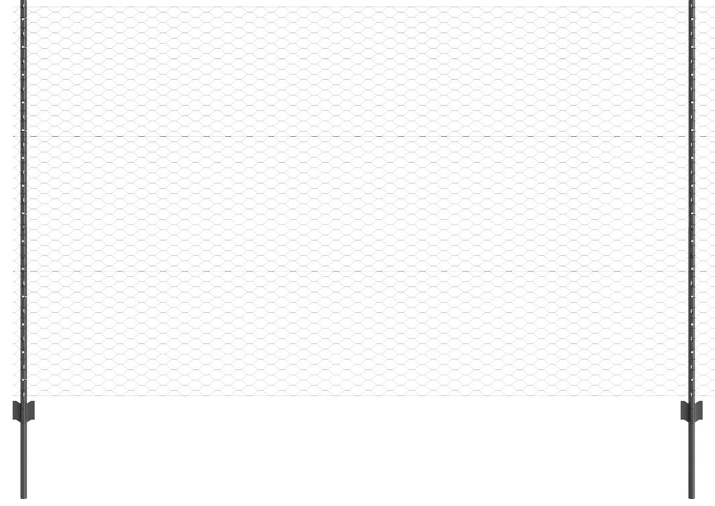 vidaXL Πόλοι Φράκτης 22 τμχ U-Channel Γκρι 140 εκ Ατσάλι