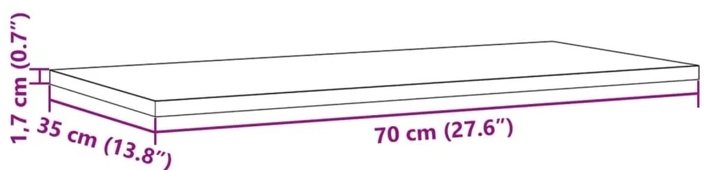 Επιφάνειες Τραπεζιού Ορθογώνιες 2 τεμ. 70x35x1,7 εκ Μασίφ Πεύκο - Καφέ