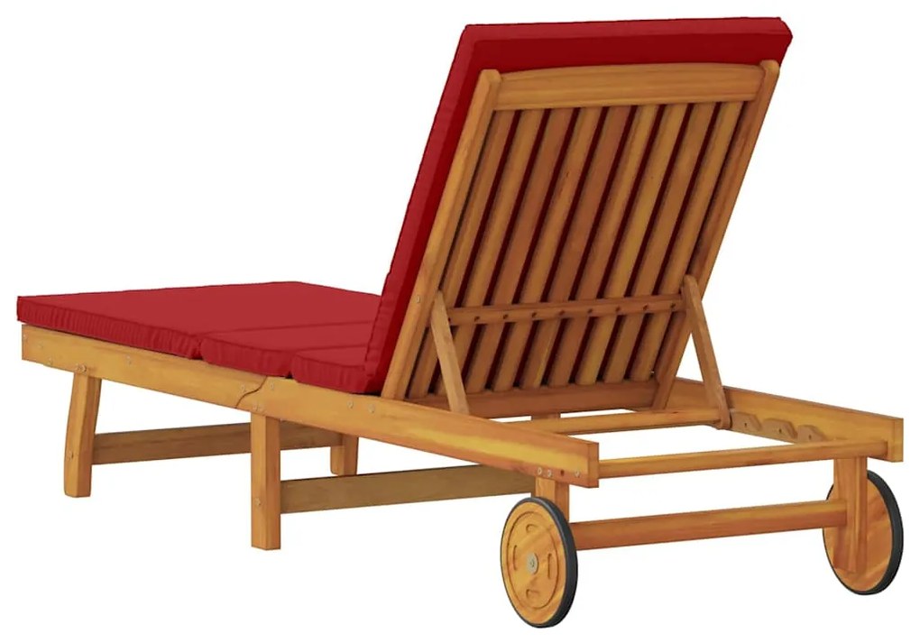 vidaXL Ξαπλώστρα με μαξιλάρι Καφέ 63 x 199 x 85 εκ. Μασίφ ξύλο ακακίας