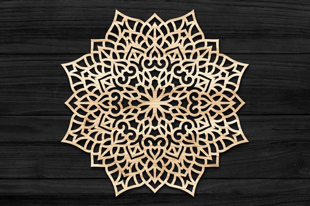 Intra απο ξύλο plywood 3mm-4mm πάχος Τρισδιάστατη Mandala Δίασταση 30x30 cm INTRAFABR-69582134