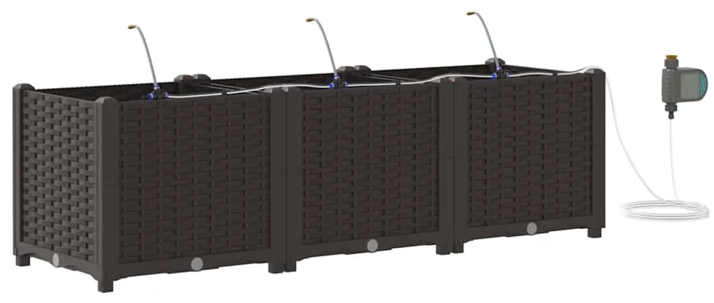 vidaXL Ζαρντινιέρες κήπου Καφέ 120 x 40 x 37.5 cm Ατσάλι