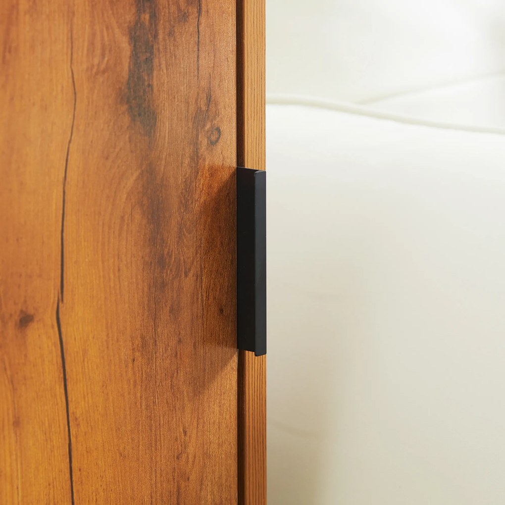 HOMCOM Τραπέζι κονσόλας σε βιομηχανικό στυλ, βοηθητικό τραπέζι, μπουφές, 1 ντουλάπι, Καφέ + Μαύρο