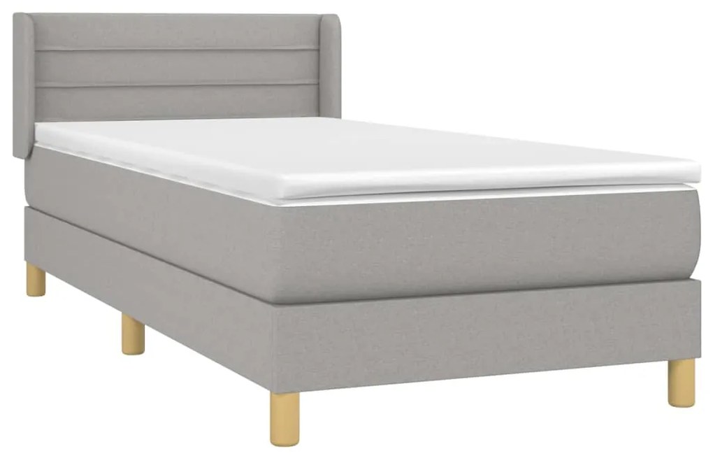 ΚΡΕΒΑΤΙ BOXSPRING ΜΕ ΣΤΡΩΜΑ ΑΝΟΙΧΤΟ ΓΚΡΙ 90X190 ΕΚ. ΥΦΑΣΜΑΤΙΝΟ 3130313