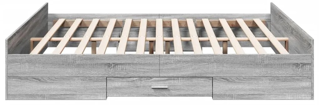 vidaXL Πλαίσιο Κρεβατιού με συρτάρια Γκρι sonoma 180x200εκ. Επεξ. Ξύλο