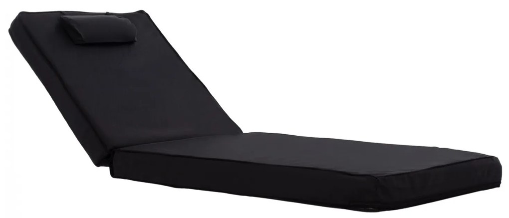 Μαξιλάρι ξαπλώστρας Sifnos textilene 600gr/m2 2x1 μαύρο 194x70x11 εκ.