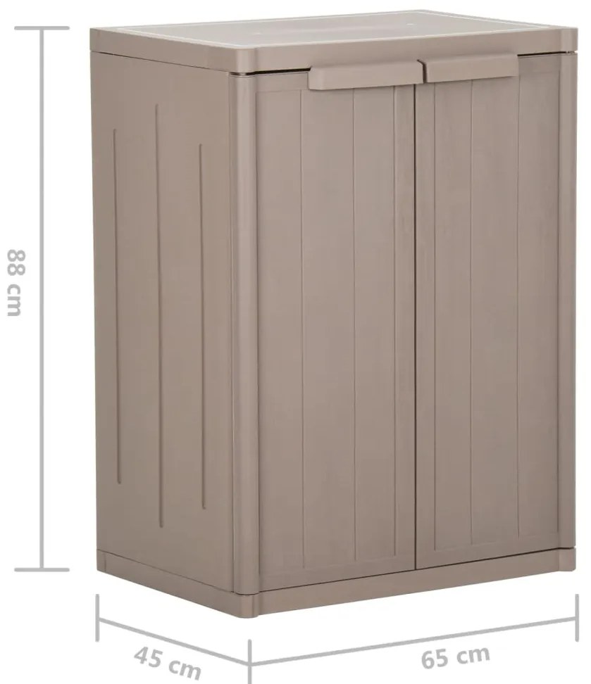 vidaXL Ντουλάπι Αποθήκευσης Κήπου Καφέ 65x45x88 εκ. PP Εμφάνιση Ξύλου
