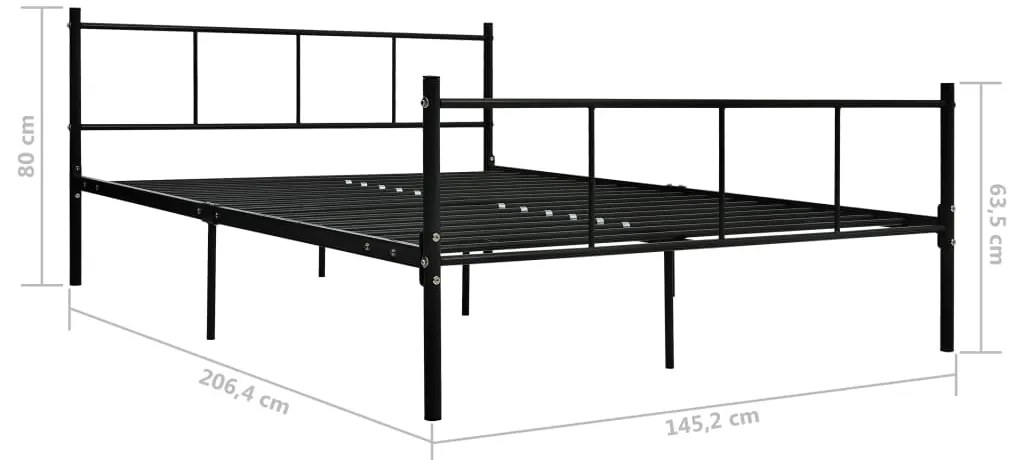 vidaXL Πλαίσιο Κρεβατιού Μαύρο 140 x 200 εκ. Μεταλλικό