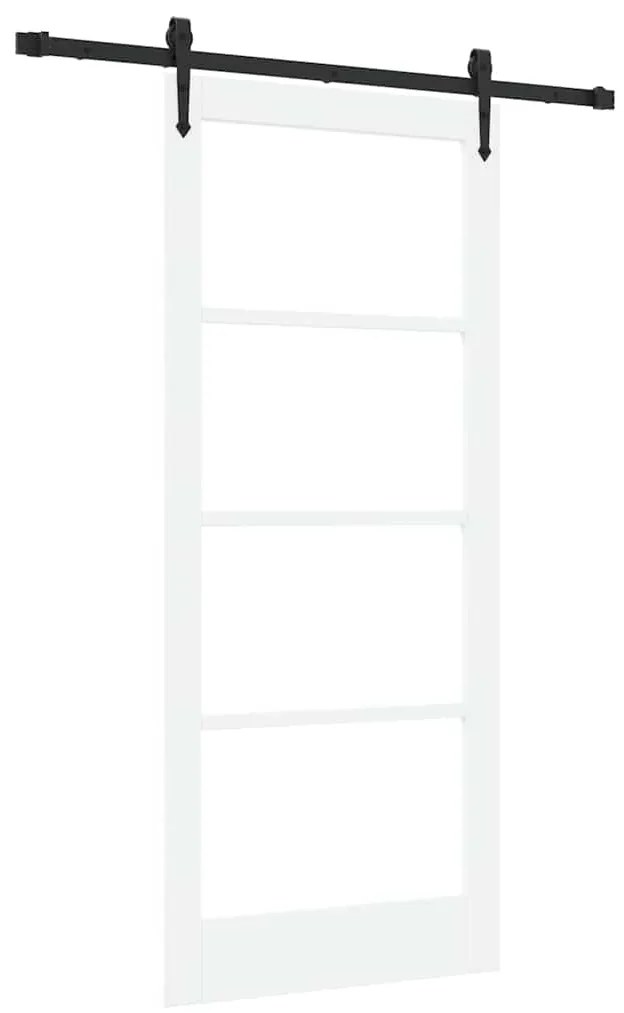 vidaXL Συρόμενη Πόρτα Λευκό 86 x 198.5 cm Ξύλο και μέταλλο