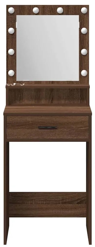 vidaXL Κομοδίνο με ράφι Καφέ δρυς 50 x 41 x 135 εκ Επεξεργασμένο ξύλο