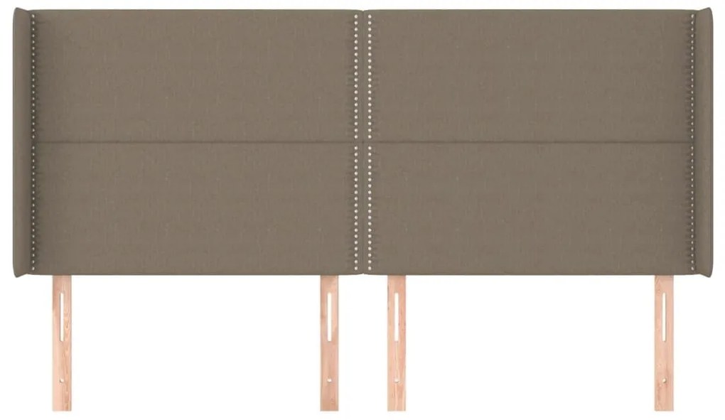 Κεφαλάρι με Πτερύγια Taupe 163x16x118/128 εκ. Υφασμάτινο - Μπεζ-Γκρι