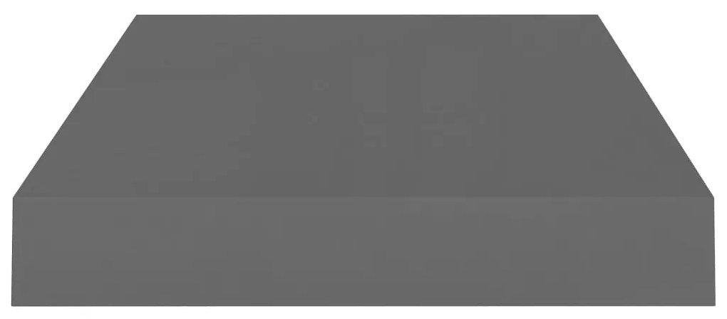 Ράφια Τοίχου Γυαλιστερά Γκρι 2 Τεμάχια 40 x 23 x 3,8 εκ. MDF 323785