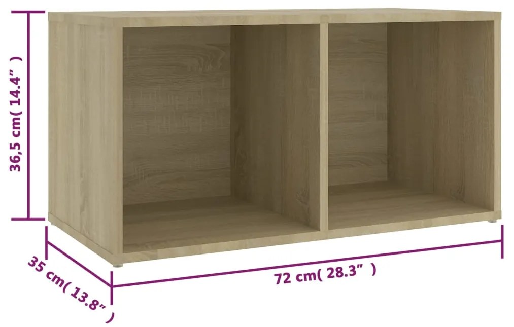 Έπιπλα Τηλεόρασης 2 τεμ Sonoma Δρυς 72x35x36,5εκ Επεξ. Ξύλο 3079946