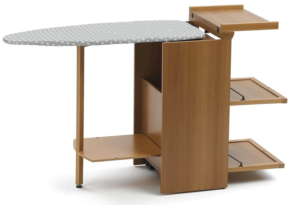 Ξύλινη Σιδερώστρα Stiromobile ARiT με 3 ράφια και διαστάσεις 153x55x88cm - Cherry Wood